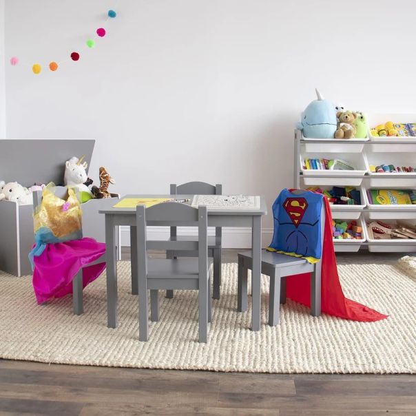 Dečiji sto sa 4 stolice KINDER HOME – Drveni dečiji sto za igru i učenje - EP2988397