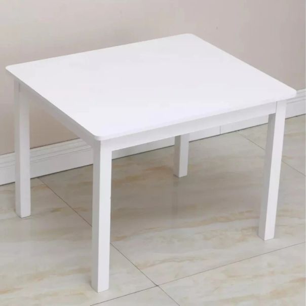 Dečiji sto sa 4 stolice KINDER HOME, drveni set za igru i učenje, beli - TF-6645-V