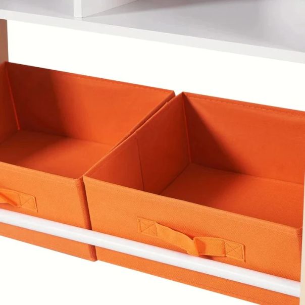 Kinder home Dečiji ormarić, regal za igračke i knjige sa tablom za pisanje, kuća, drvo - TF-6747