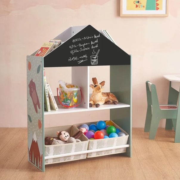 KINDER HOME Ormar za igračke i knjige,Crna tabla za pisanje - TF-6806