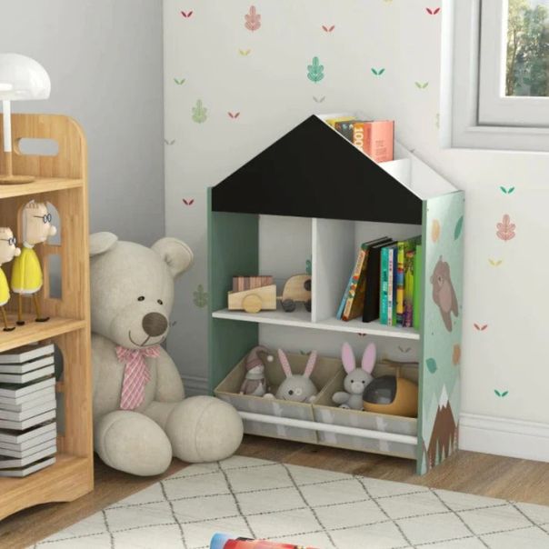 KINDER HOME Ormar za igračke i knjige,Crna tabla za pisanje - TF-6806