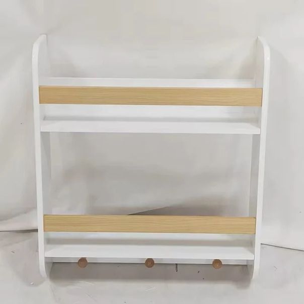 KINDER HOME Dečija polica KINDER HOME, Zid sa policama i vešalicama, bela, za dečiju sobu - TF-6931