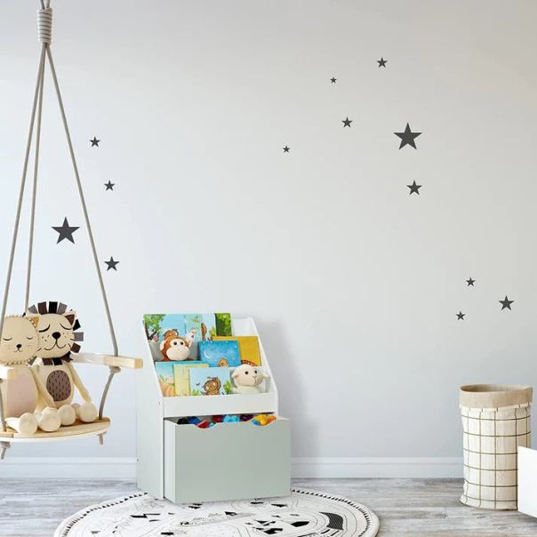 KINDER HOME Dečija drvena polica belo-siva - TF6114