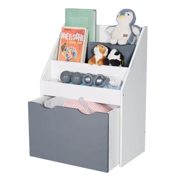 KINDER HOME Dečija drvena polica belo-siva - TF6114