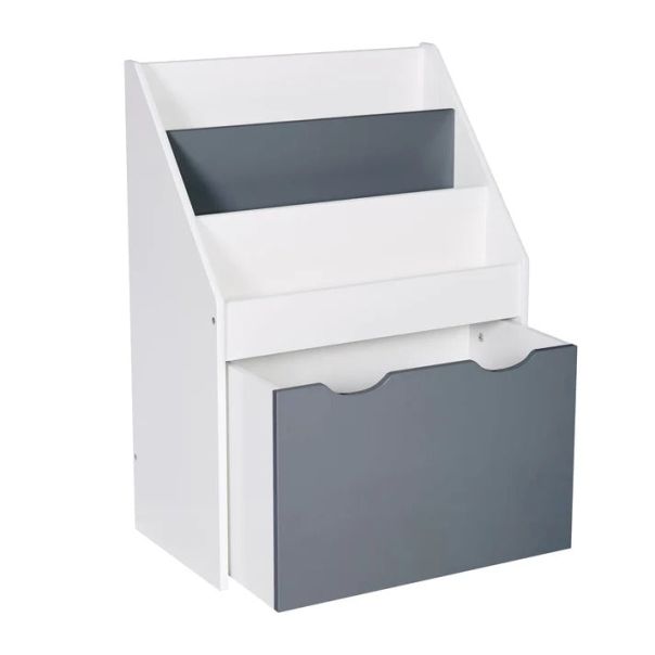 KINDER HOME Dečija drvena polica belo-siva - TF6114