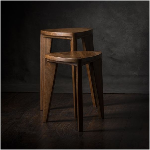 MEDA FURNITURE Stočići od drveta Orah M (set) - StoOraSetM