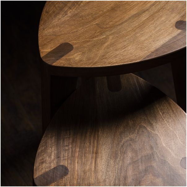 MEDA FURNITURE Stočići od drveta Orah M (set) - StoOraSetM