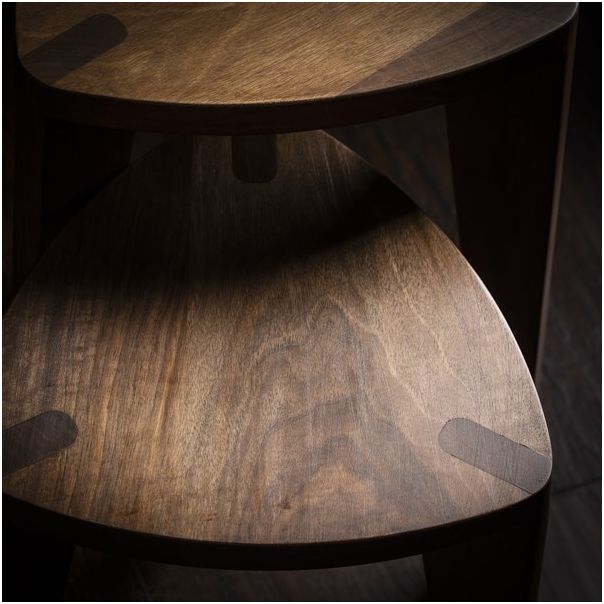 MEDA FURNITURE Stočići od drveta Orah M (set) - StoOraSetM