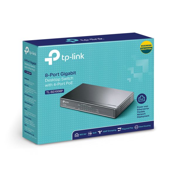 TP LINK Switch TP-LINK TL-SG1008P Gigabit/8x RJ45/10/100/1000Mbps/4x PoE/Desktop metalno kuciste - TL-SG1008P