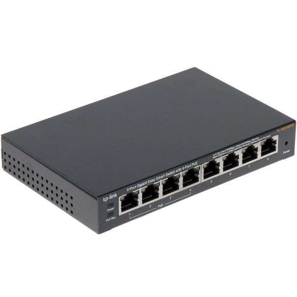 TP LINK 8-Port Gigabit Easy Smart Switchwith 4-Port PoE (TL-SG108PE) - 65323