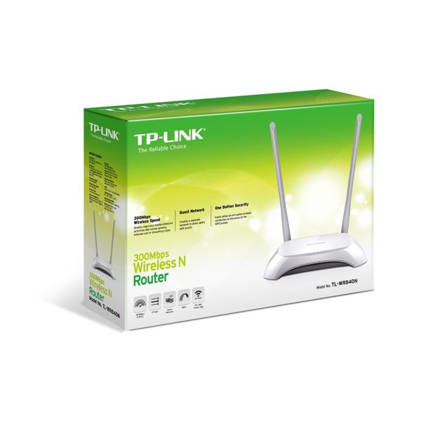 TP LINK Wi-Fi Ruter N300, 5x10/100M port, 2x5dBi eksterna antena TL-WR840N - 33717