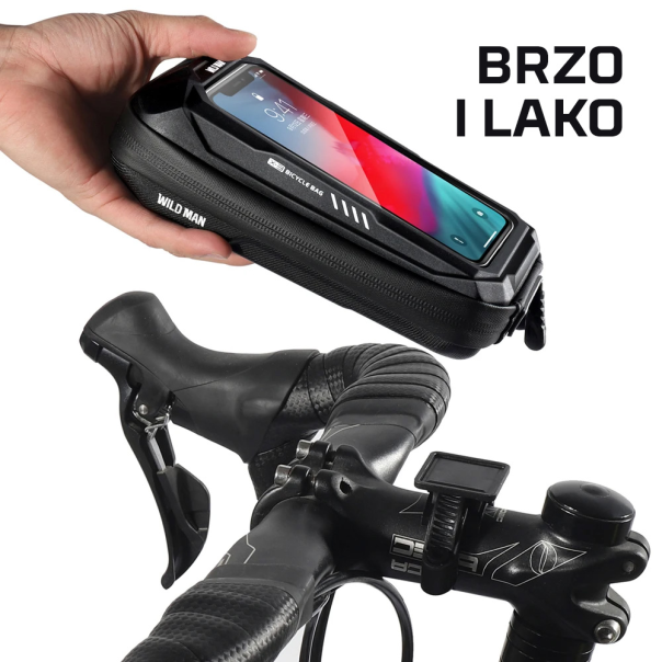 Torba/drzac za mobilni telefon za bicikl Wild man II crna - 211821