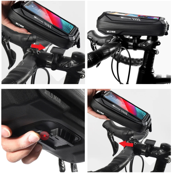 Torba/drzac za mobilni telefon za bicikl Wild man II crna - 211821