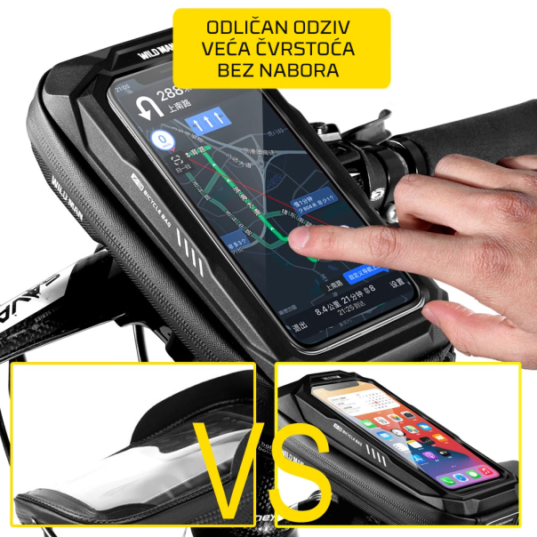 Torba/drzac za mobilni telefon za bicikl Wild man II crna - 211821