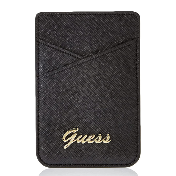 Maska za kartice Guess Wallet Cardslot Sticker 3M Saffiano Script  crna (GUCHSSABK) - 205395