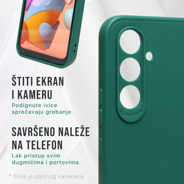 Maska za Samsung Galaxy A06 3D Camera tamno zelena - 219391