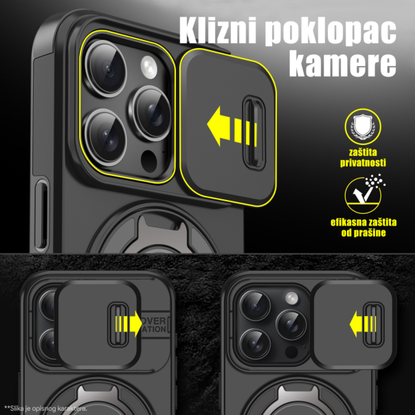Maska za iPhone 16 6.1 naradzasta CamShield Ring stand - 216864