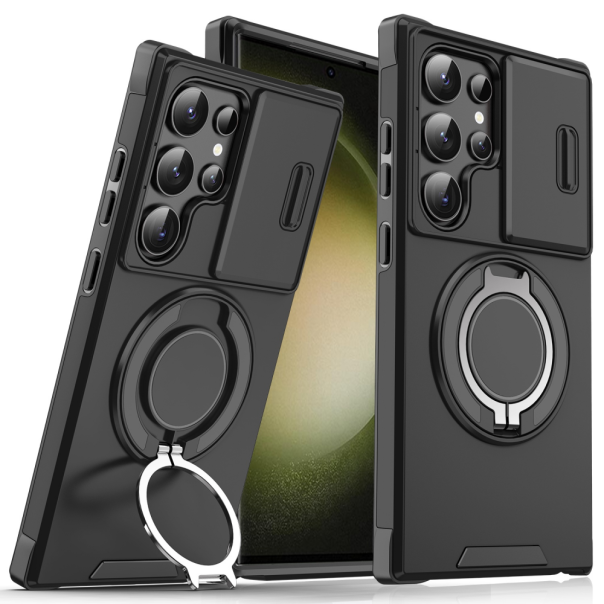 Maska za Samsung Galaxy S23 Ultra CamShield Ring stand crna - 215831-1
