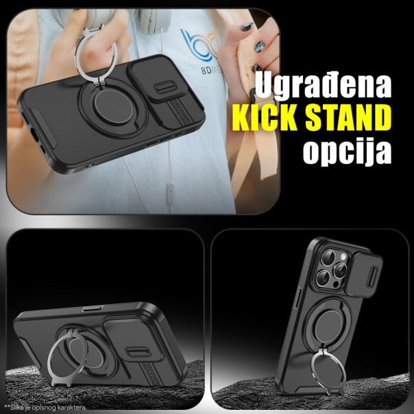 Torbica CamShield Ring stand za Samsung S938B Galaxy S25 Ultra ljubicasta - 218872