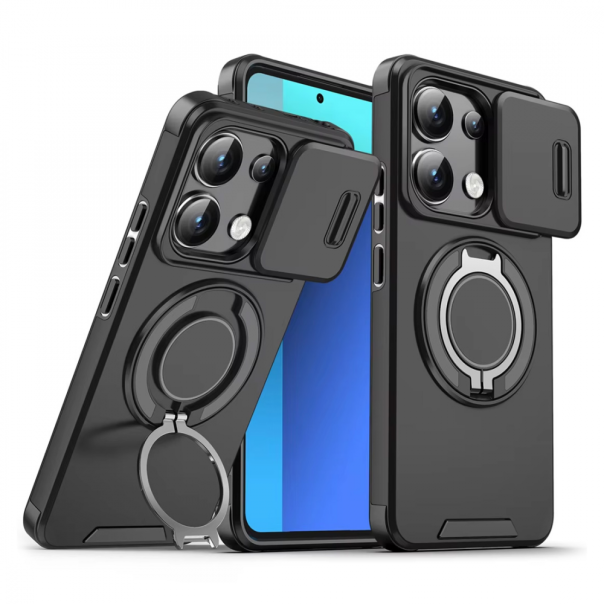 Maska za Xiaomi Redmi Note 13 Pro 4G (EU) CamShield Ring stand crna - 216879