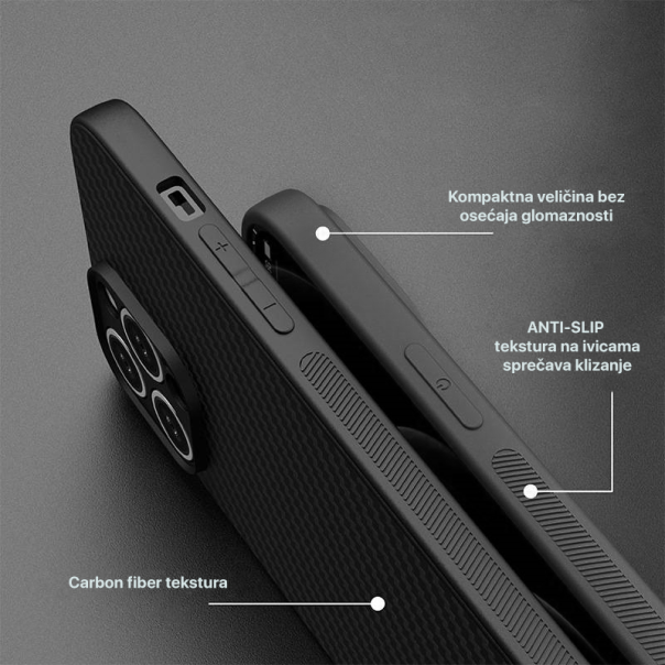 Maska za Xiaomi Redmi 12 Carbon fiber crna - 209380