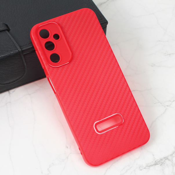 Maska za Samsung Galaxy A14 5G Carbon Stripe crvena - 211615