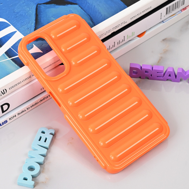 Maska za Samsung Galaxy A05s narandžasto Color Rib - 215246