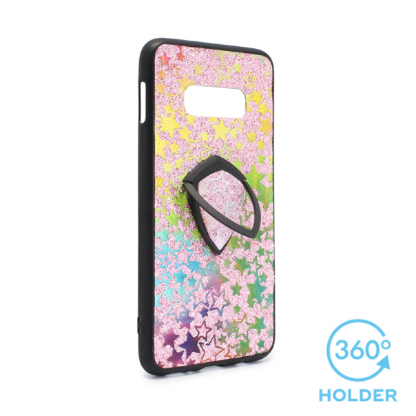Maska za Samsung G970 S10e + holder Colorful Star pink - 66484