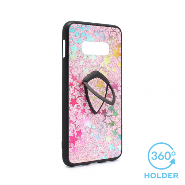 Maska za Samsung G970 S10e + holder Colorful Star pink - 66484