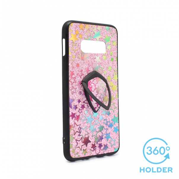 Maska za Samsung G970 S10e + holder Colorful Star pink - 66484