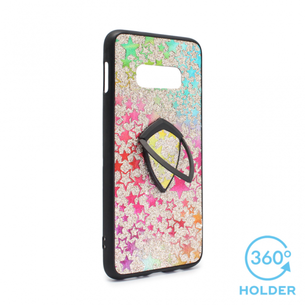 Maska za Samsung G970 S10e + holder Colorful Star srebrna - 66487