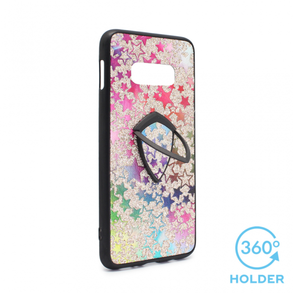Maska za Samsung G970 S10e + holder Colorful Star srebrna - 66487
