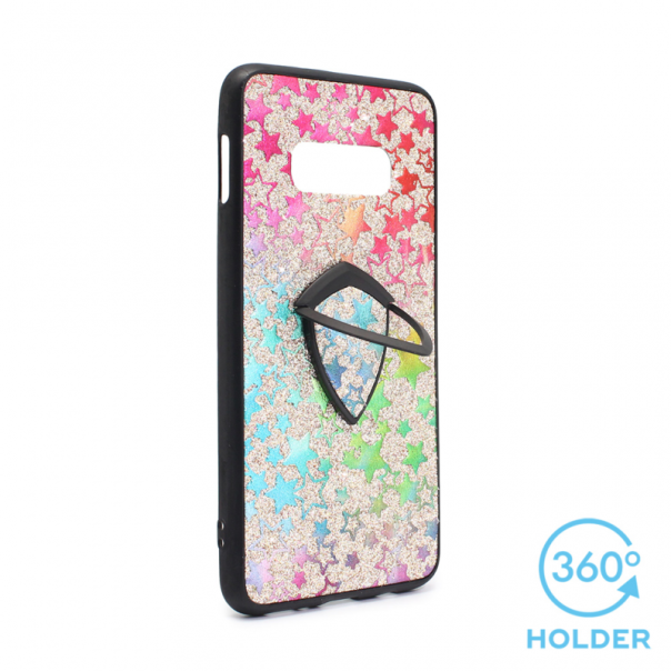 Maska za Samsung G970 S10e + holder Colorful Star srebrna - 66487