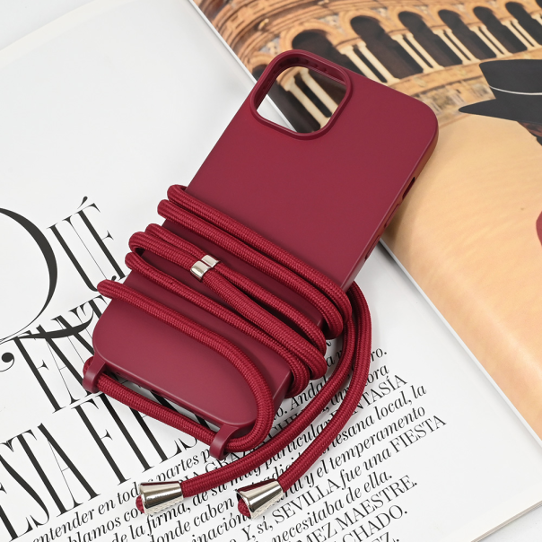 Maska za iPhone 13 6.1 Crossbody bordo - 221719
