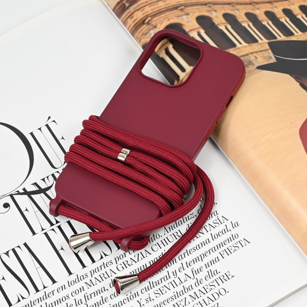 Maska za iPhone 13 Pro 6.1 Crossbody bordo - 221725