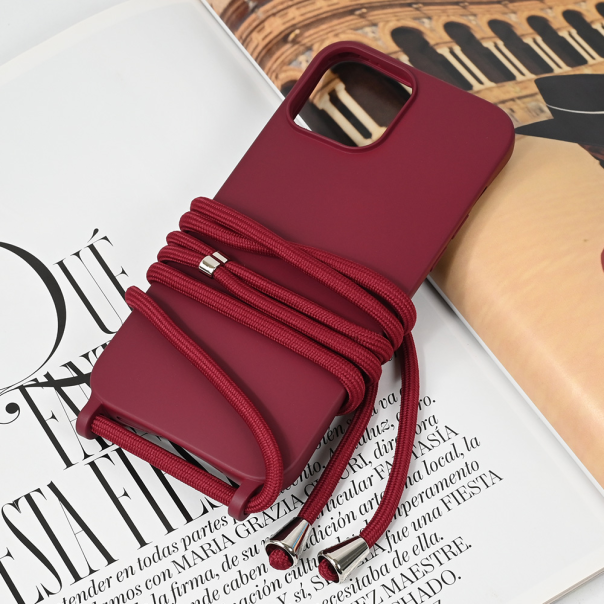 Maska za iPhone 13 Pro Max 6.7 Crossbody bordo - 221731