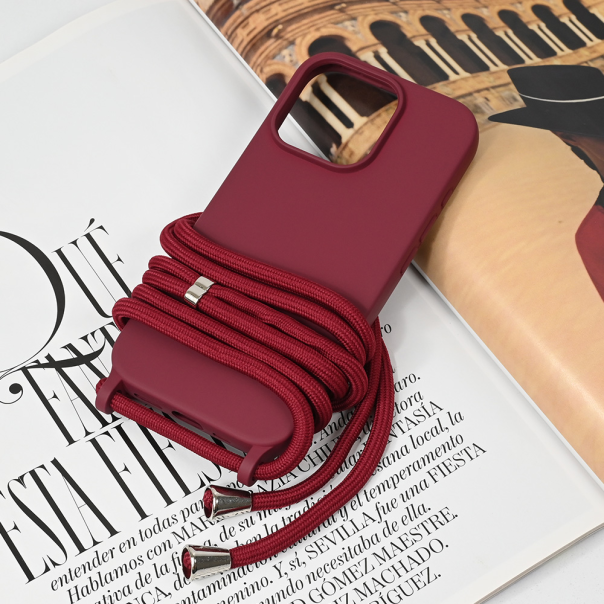 Maska za iPhone 16 Pro 6.3 Crossbody bordo - 221749
