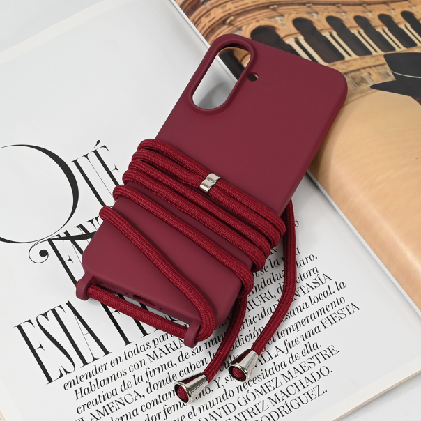 Maska za Samsung Galaxy A36 Crossbody bordo - 221761
