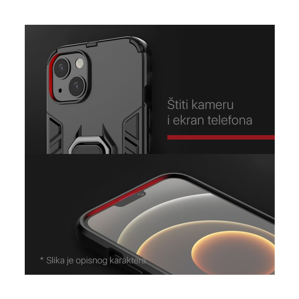 Maska za Huawei Nova Y61 Cube Ring crna - 206665