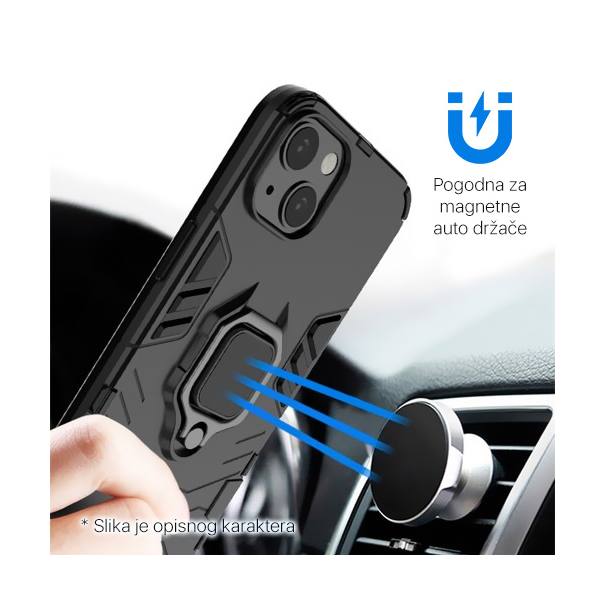 Maska za Samsung Galaxy S23 Plus Cube Ring tamno plava - 206669