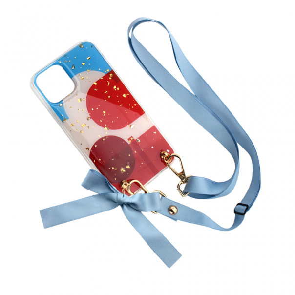 Maska za iPhone 11 Pro 5.8 Fashion Strap Glitter plava - 88694-1