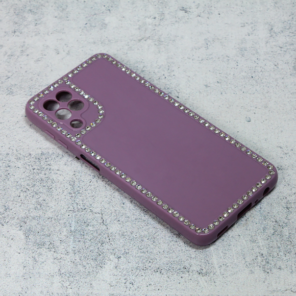 Maska za Samsung Galaxy A22 4G Frame Cirkon ljubičasta - 96852