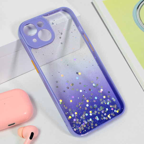 Maska za iPhone 14 6.1 Frame Glitter ljubičasta - 204860