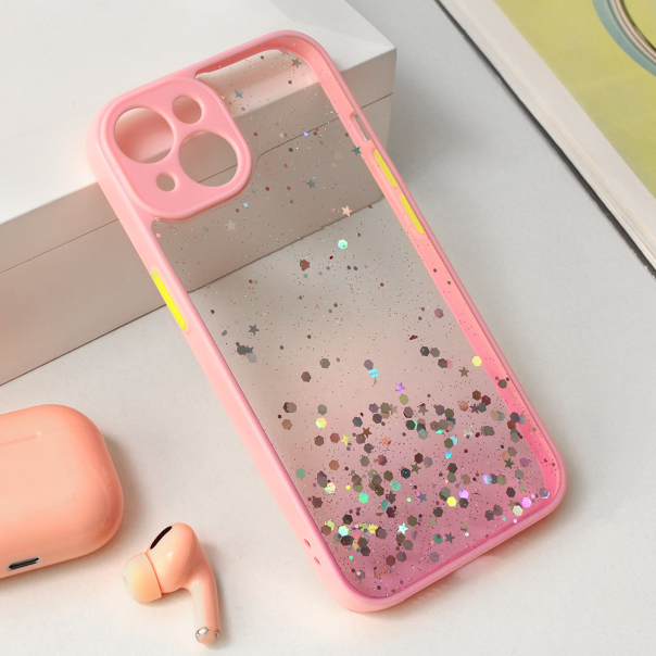 Torbica Frame Glitter za iPhone 14 6.1 roze - 203337