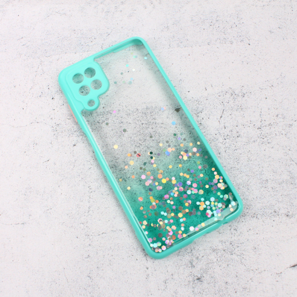 Maska za Samsung Galaxy A12 Frame Glitter mint - 92032-1