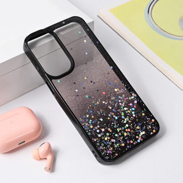 Maska za Samsung Galaxy A16 Frame Glitter crna - 221243