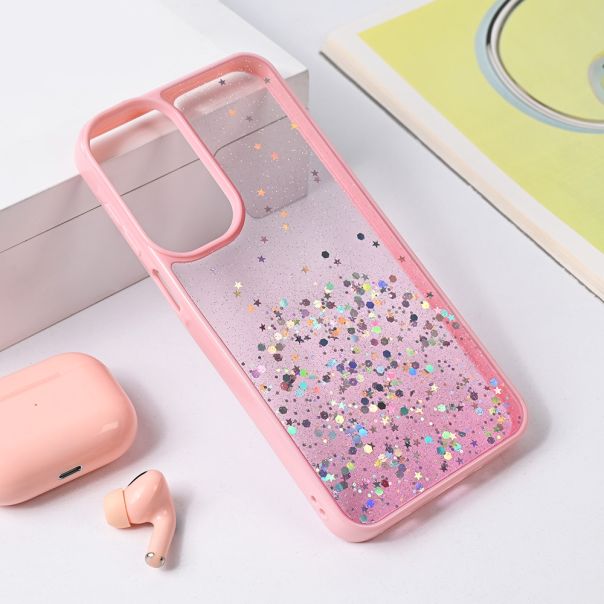 Maska za Samsung Galaxy A16 Frame Glitter roze - 221245