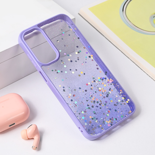 Maska za Samsung Galaxy A25 Frame Glitter ljubičasta - 221247