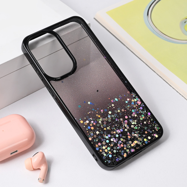 Maska za Samsung Galaxy A36 5G Frame Glitter crna - 221252