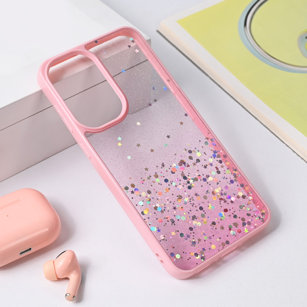 Maska za Samsung Galaxy A36 5G Frame Glitter roze - 221254
